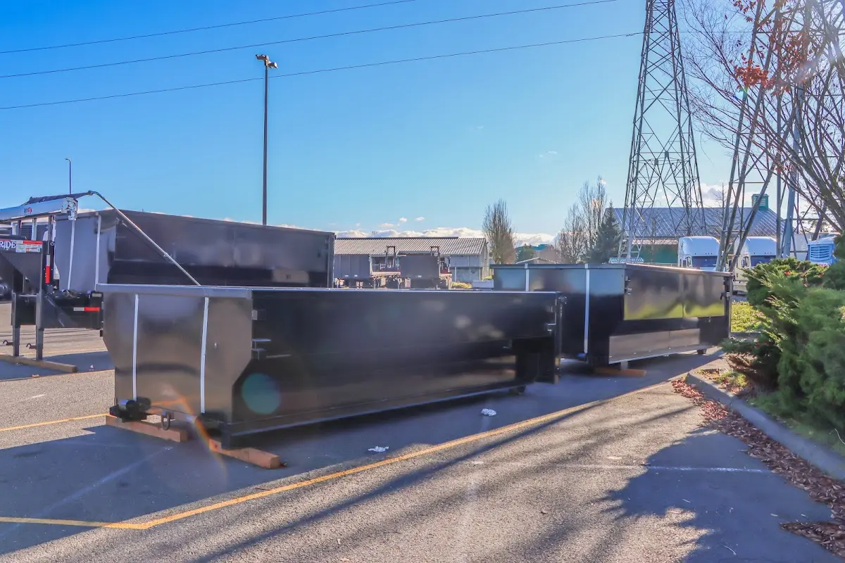 Roll-off dumpster ready for waste disposal at job site for Residential Dumpster Rental in Germantown